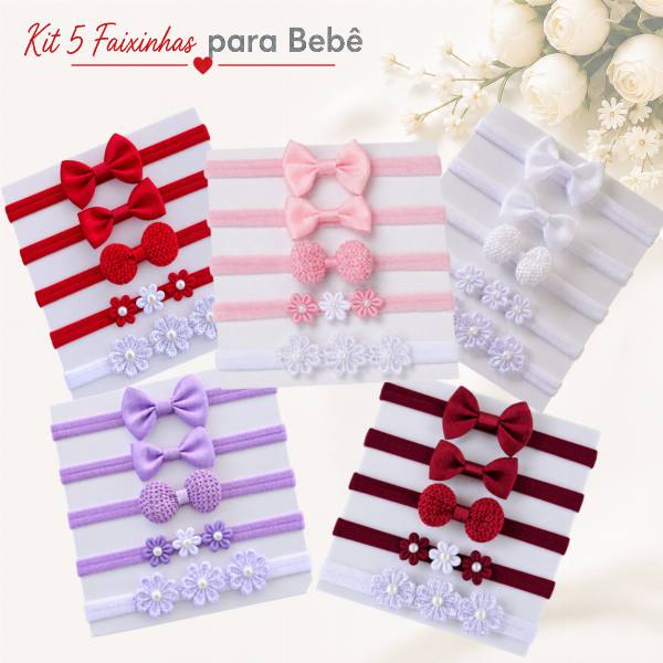 Kit de 5 faixinhas apresentadas juntas