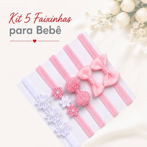 Faixinha de cor rosa bebé